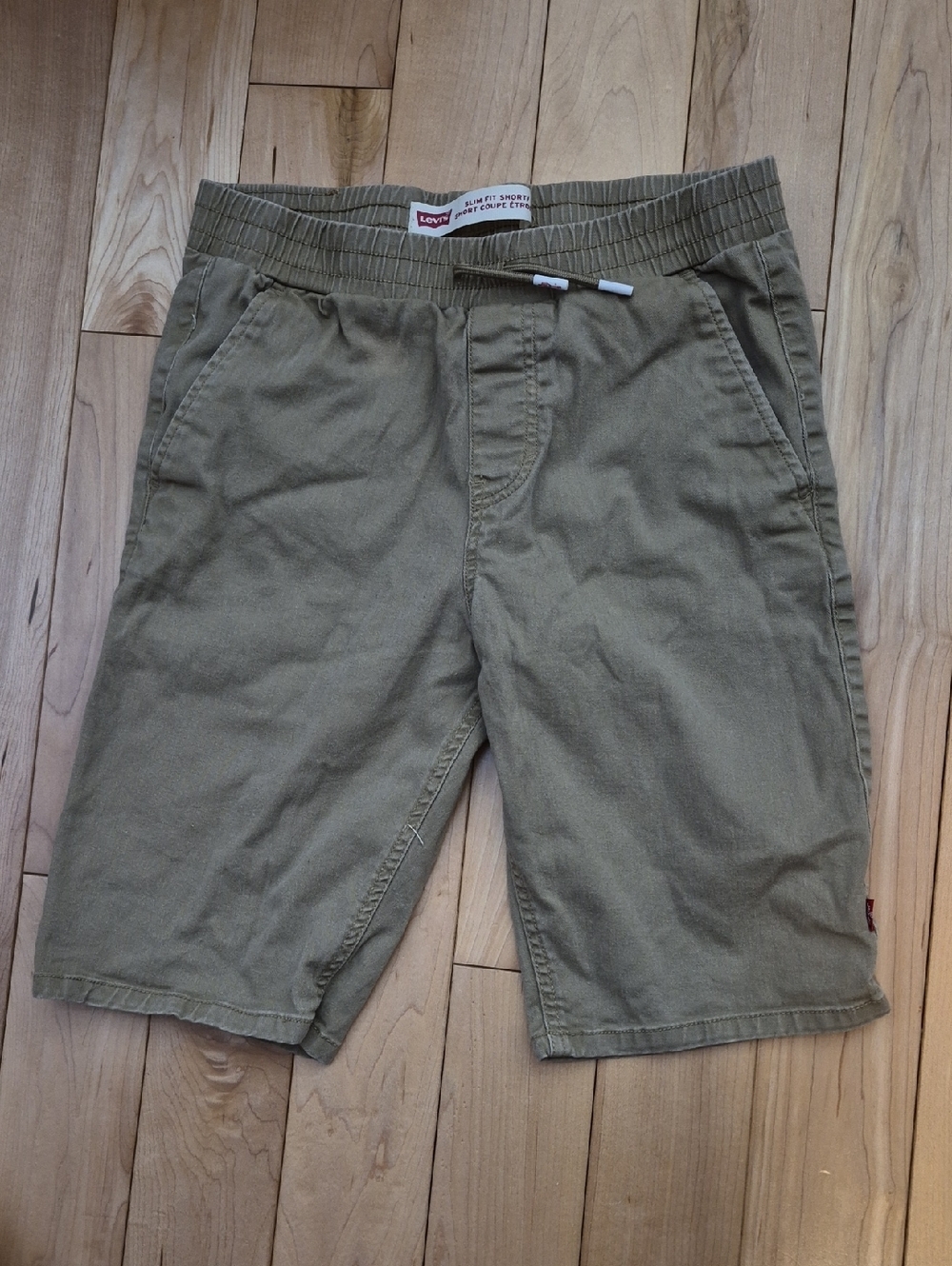 Boys Size 10/12 Slim Fit Levi's Beige Drawstring Casual Shorts